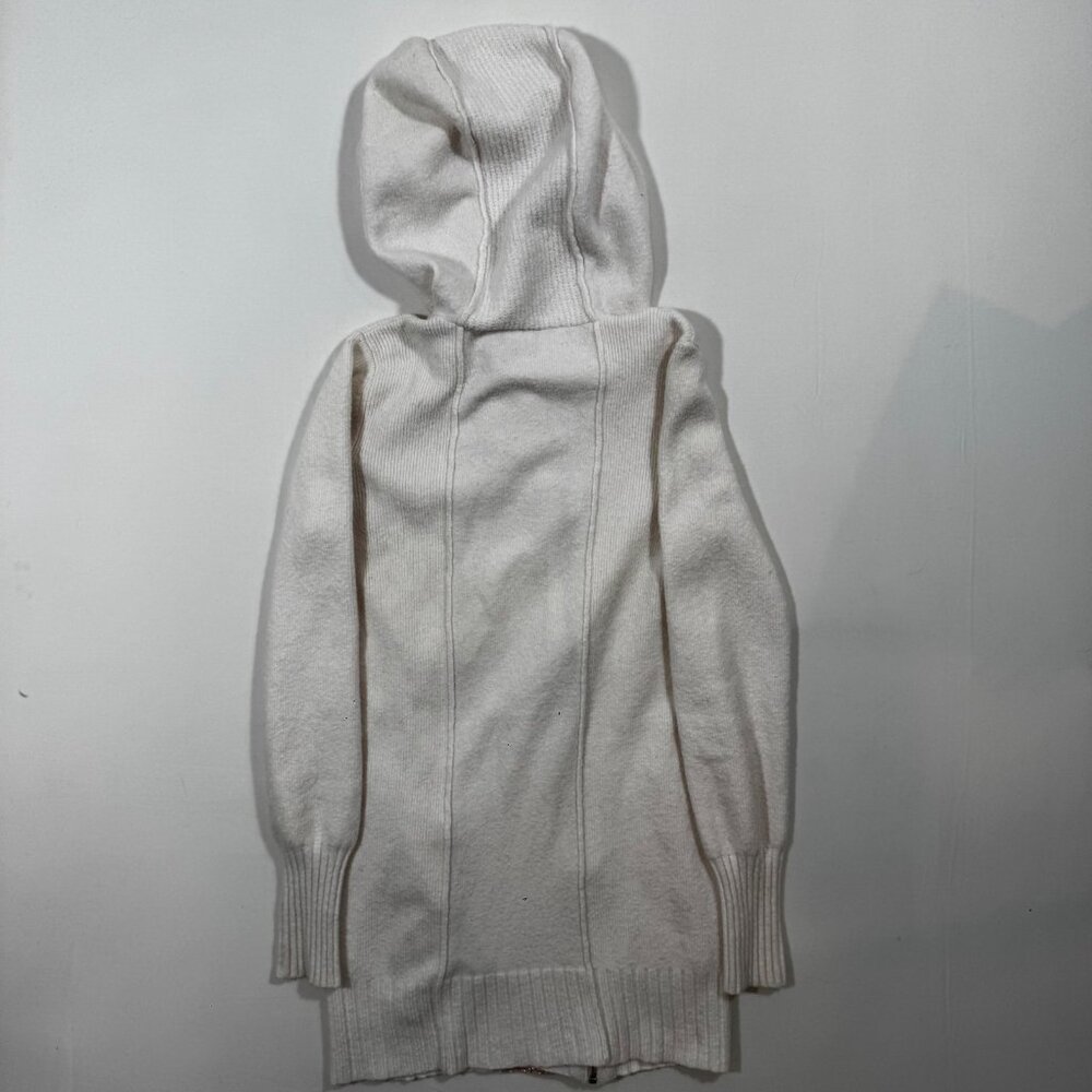 Free People Hooded Cardigan Knit Ivory Lace Mixed Media L Cottagecore Boho Cozy - Picture 8 of 11